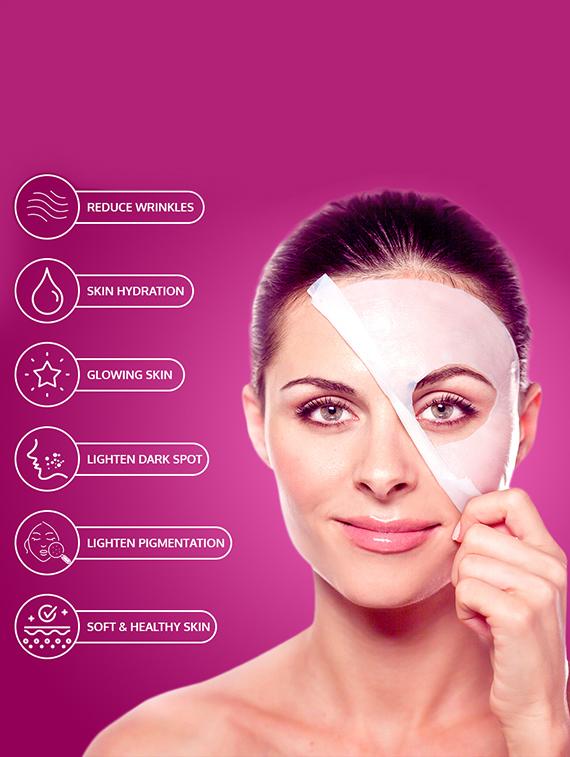 gemblue biocare rose+orange facial sheet mask pack of 2 - 17092432 - Zoom Image - 2
