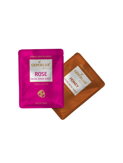 gemblue biocare rose+honey facial sheet mask pack of 2 - 17092434 - Standard Image - 1
