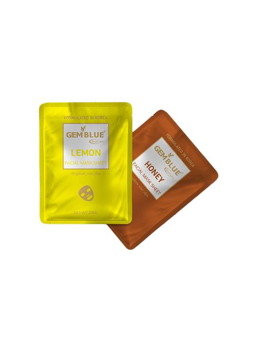 gemblue biocare lemon + honey facial mask sheet pack of 2 - 17092441 - Standard Image - 1