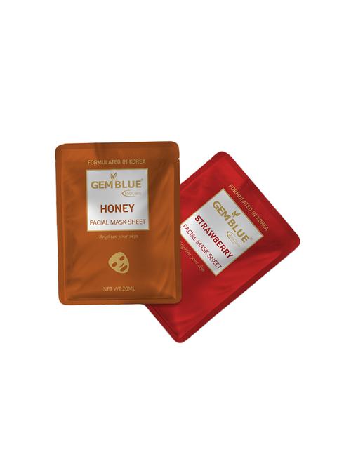 gemblue biocare honey +strawbeerry facial mask sheet pack of 2 - 17092443 - Standard Image - 1