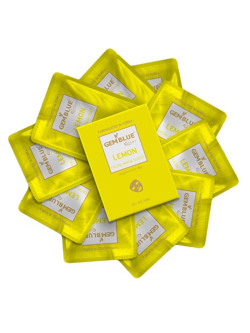 gemblue biocare lemon facial mask sheet pack of 10 - 17092447 - Standard Image - 1