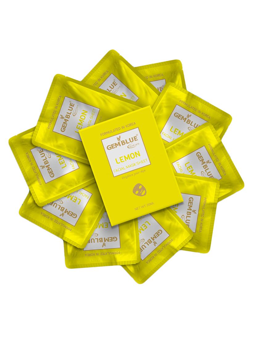 gemblue biocare lemon facial mask sheet pack of 10 - 17092447 - Zoom Image - 1