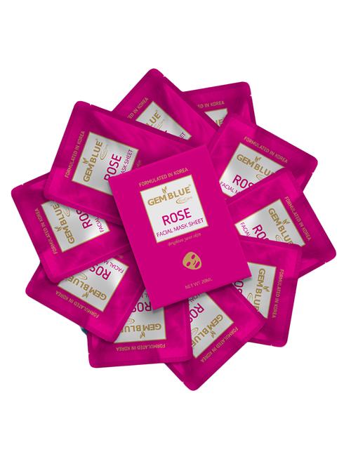 gemblue biocare rose facial mask sheet pack of 10 - 17092450 - Standard Image - 1