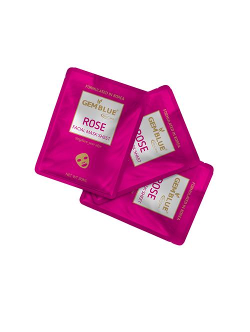 gemblue biocare rose facial mask sheet pack of 3 - 17092462 - Standard Image - 1