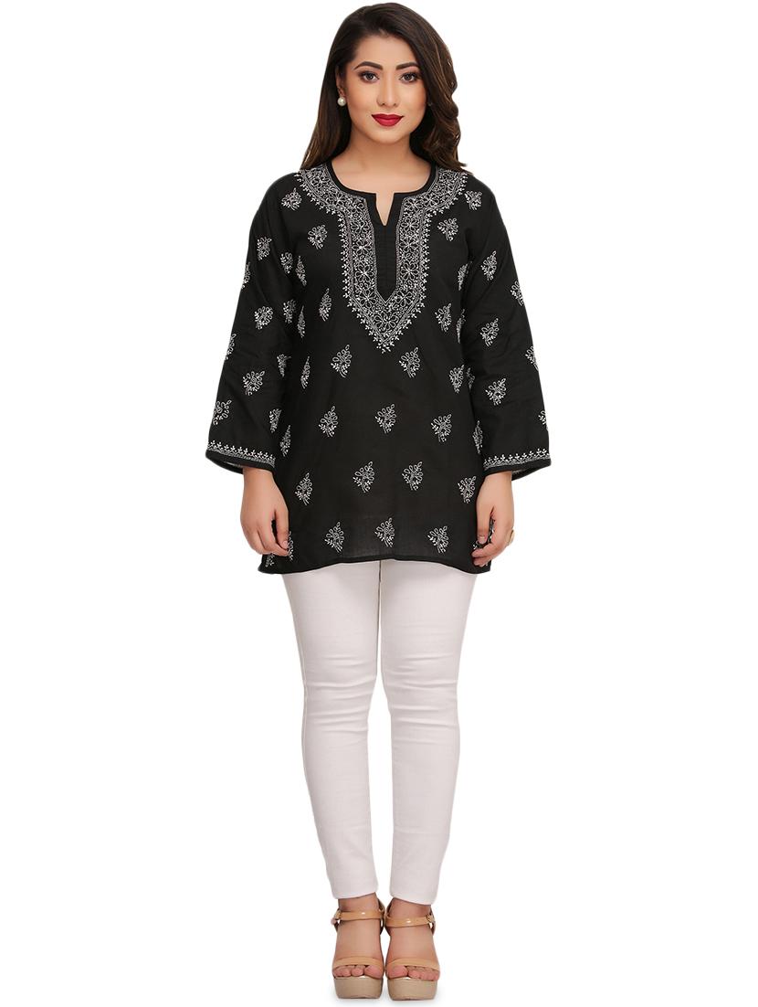chikankari straight kurti - 17092957 - Zoom Image - 4
