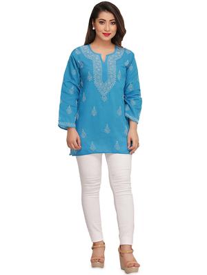 chikankari straight kurti - 17092958 - Standard Image - 4