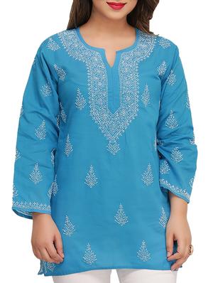 chikankari straight kurti - 17092958 - Standard Image - 5