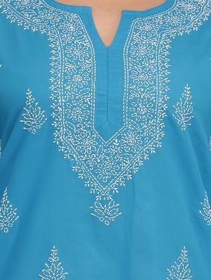 chikankari straight kurti - 17092958 - Standard Image - 6