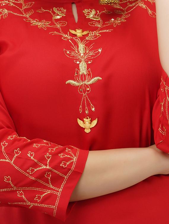 embroidered straight kurta - 17093266 - Zoom Image - 4