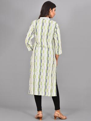 striped straight kurta - 17093306 - Standard Image - 3