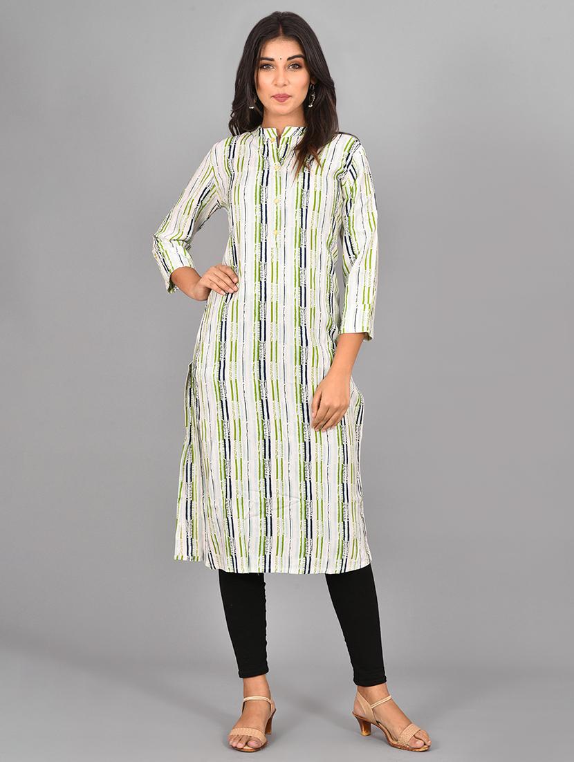striped straight kurta - 17093306 - Zoom Image - 1