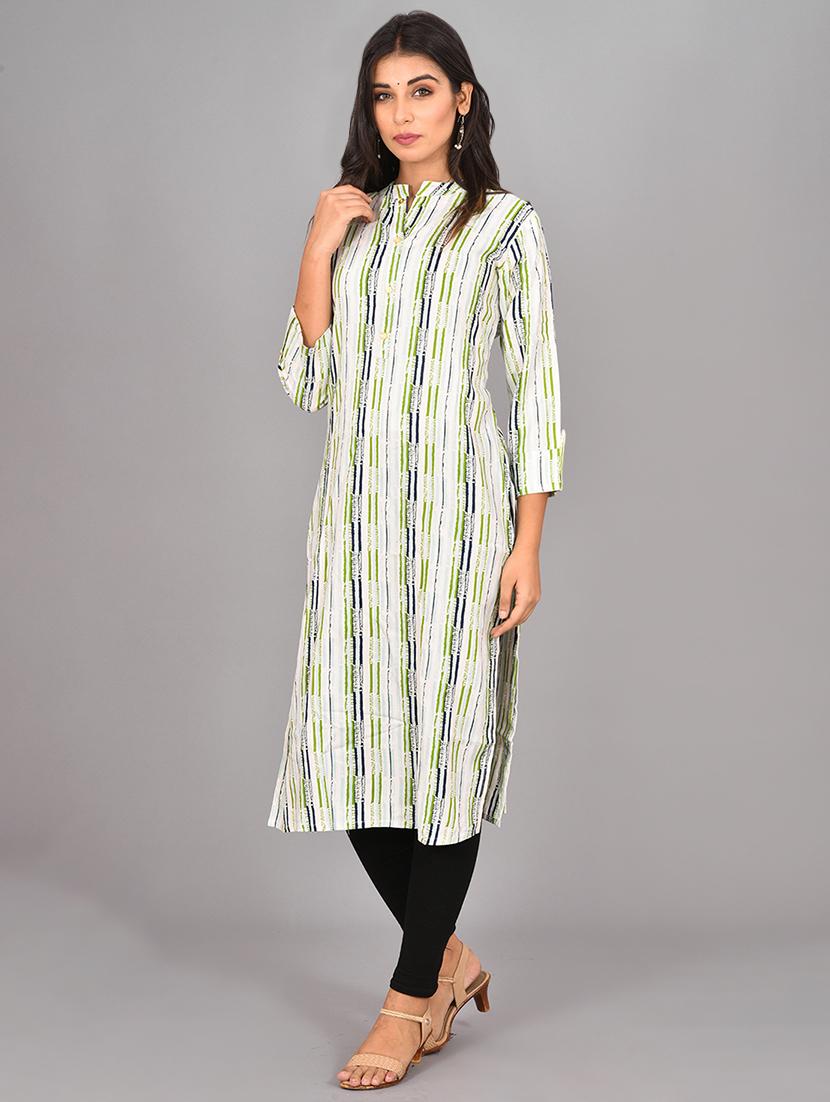 striped straight kurta - 17093306 - Zoom Image - 2