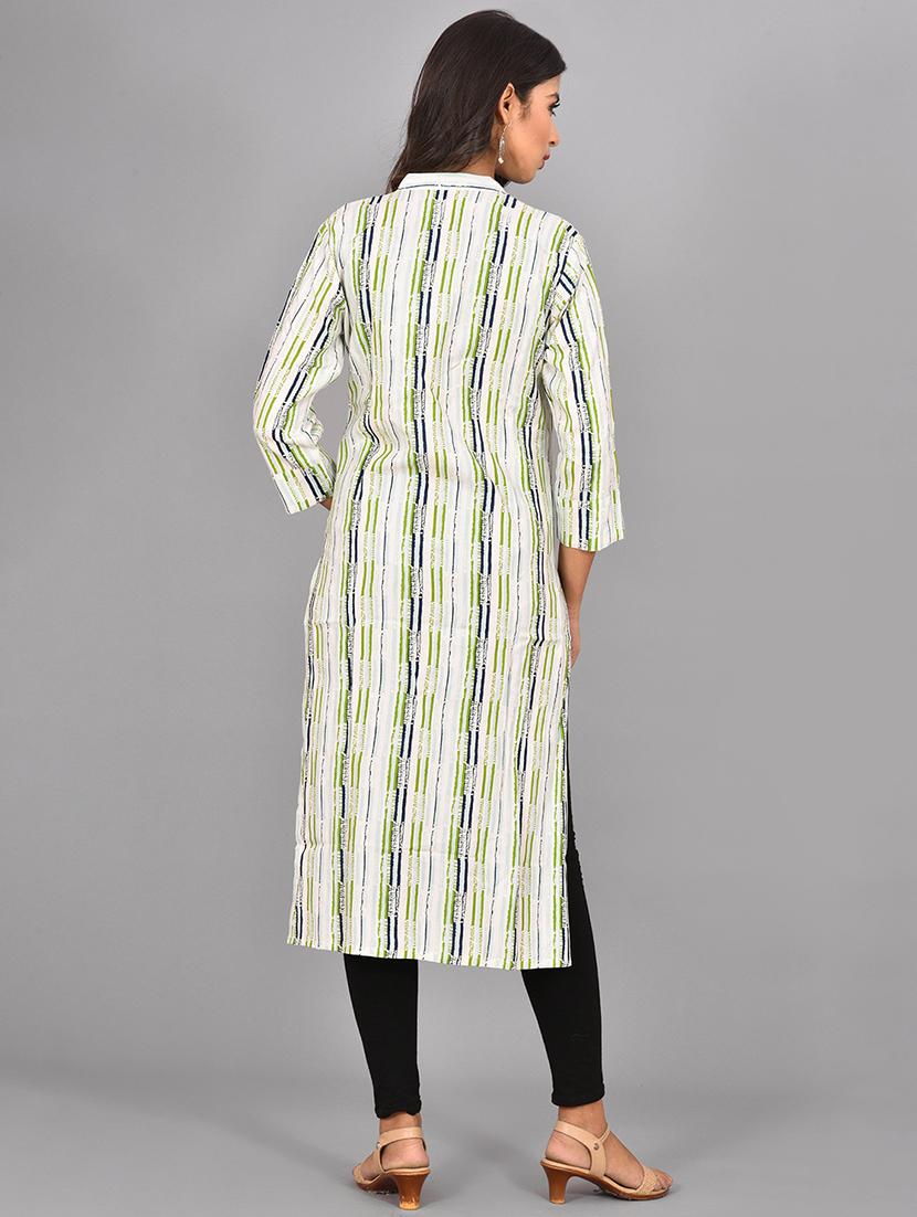 striped straight kurta - 17093306 - Zoom Image - 3