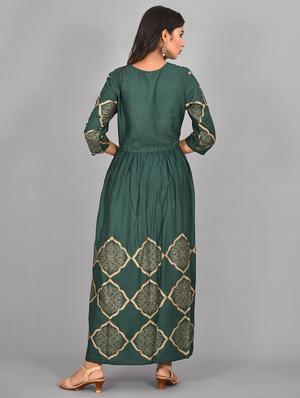 gold print high slit kurta - 17093316 - Standard Image - 3
