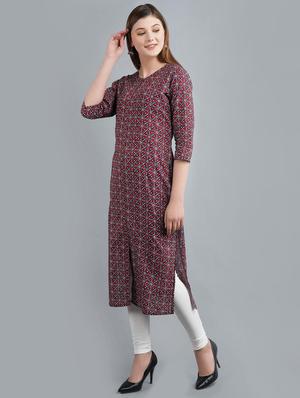 printed straight kurta - 17094153 - Standard Image - 2