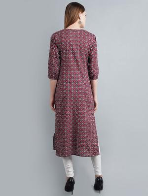 printed straight kurta - 17094153 - Standard Image - 3