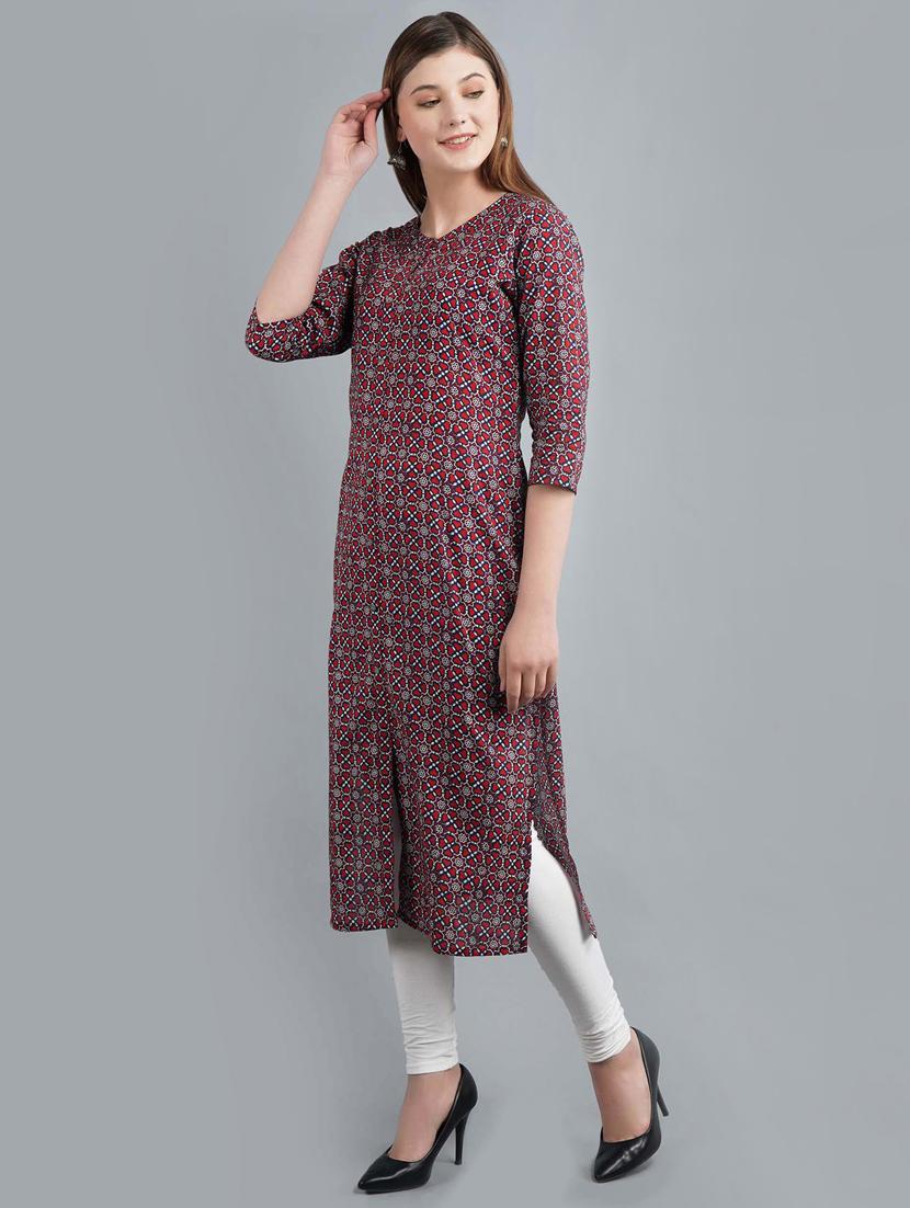 printed straight kurta - 17094153 - Zoom Image - 2