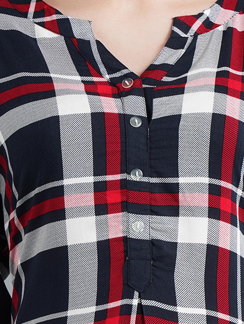 checkered straight kurta - 17094155 - Zoom Image - 4