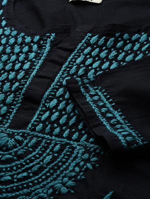 ada hand-embroidered black chikankari kurti - 17094441 - Standard Image - 5