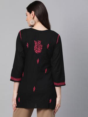 chikankari straight kurti - 17094443 - Standard Image - 3