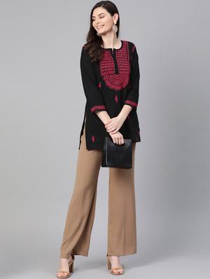 chikankari straight kurti - 17094443 - Standard Image - 4