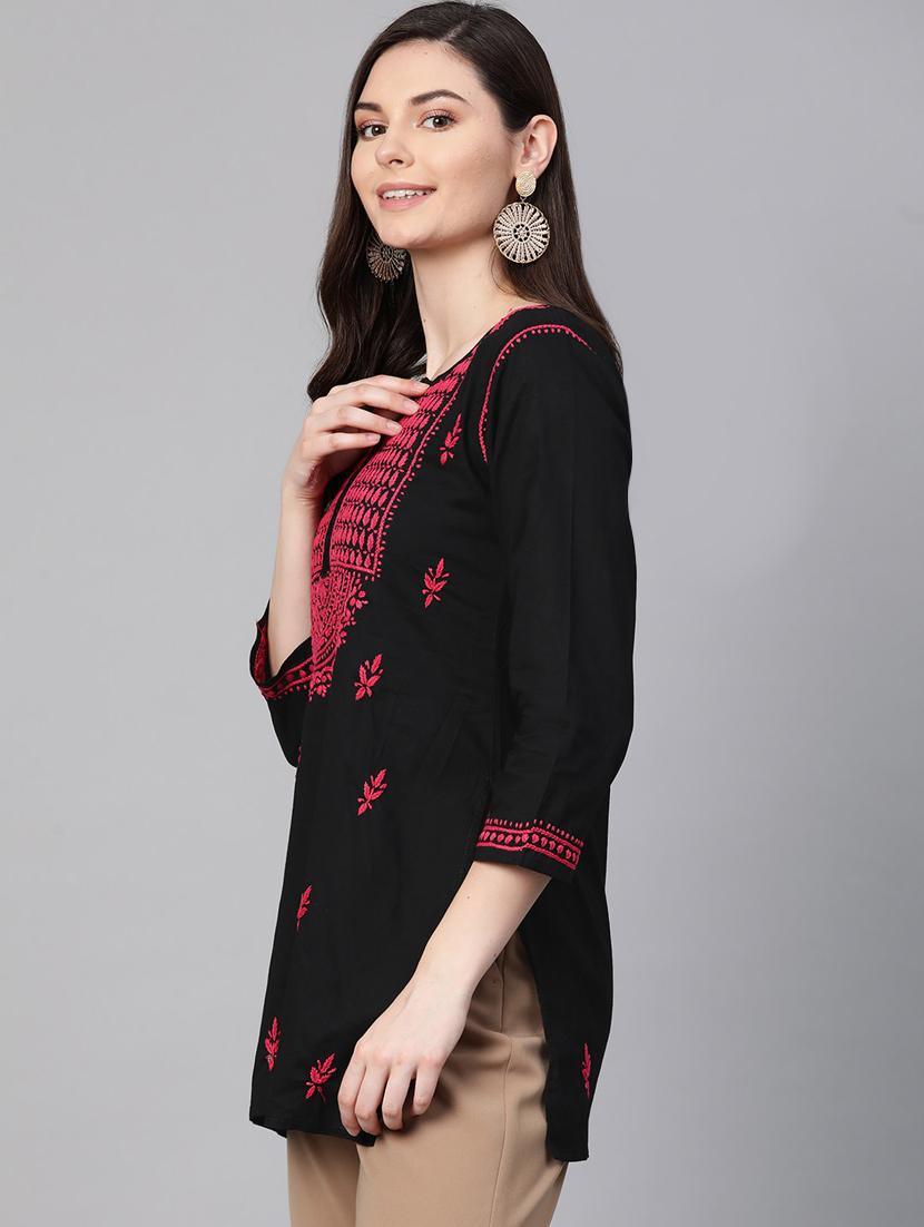 chikankari straight kurti - 17094443 - Zoom Image - 2