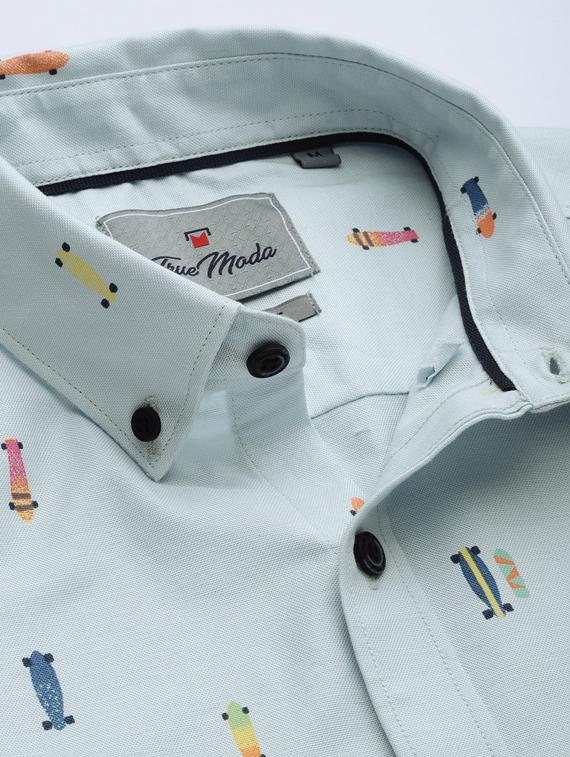 blue printed casual shirt - 17094542 - Zoom Image - 5