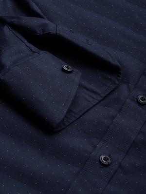 navy blue striped casual shirt - 17094547 - Standard Image - 5