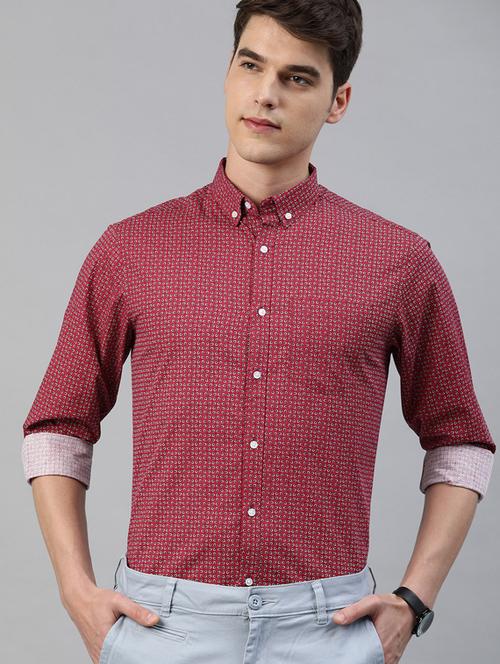 red printed casual shirt - 17094561 - Standard Image - 1