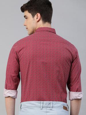 red printed casual shirt - 17094561 - Standard Image - 2