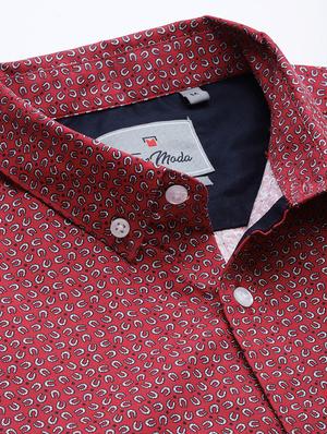 red printed casual shirt - 17094561 - Standard Image - 4
