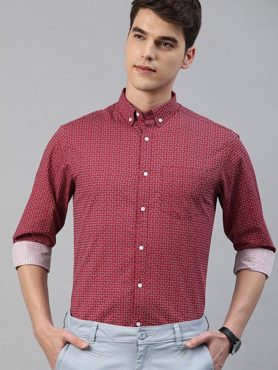 red printed casual shirt - 17094561 - Zoom Image - 1