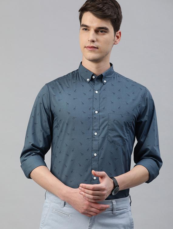 grey printed casual shirt - 17094562 - Zoom Image - 1