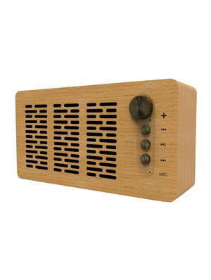 boomslang portable bamboo wood bluetooth speaker with hd mic and antique transistor look and in built fm tuner - 17094623 - Standard Image - 2