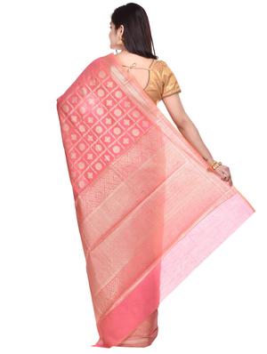 self design banarasi saree with blouse - 17095141 - Standard Image - 2