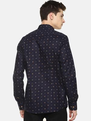 navy blue printed casual shirt - 17095400 - Standard Image - 3