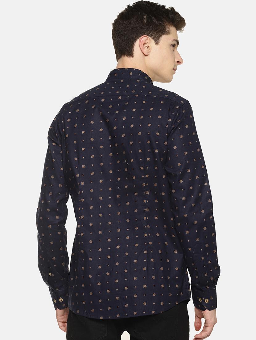 navy blue printed casual shirt - 17095400 - Zoom Image - 3