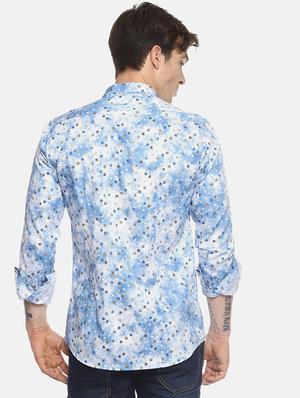 blue printed casual shirt - 17095407 - Standard Image - 3