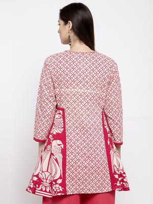 notch neck printed tunic - 17095461 - Standard Image - 3