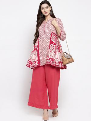 notch neck printed tunic - 17095461 - Standard Image - 5