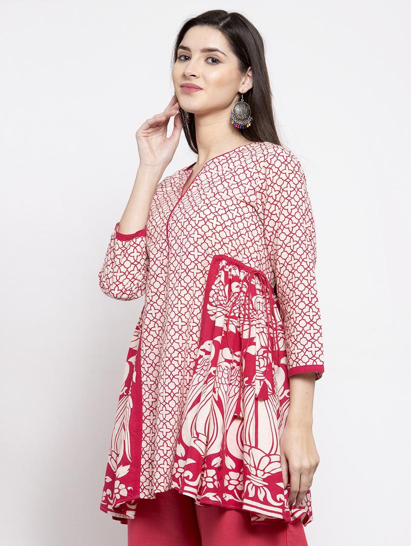 notch neck printed tunic - 17095461 - Zoom Image - 2