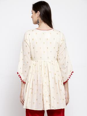 white cotton regular tunic - 17095467 - Standard Image - 3