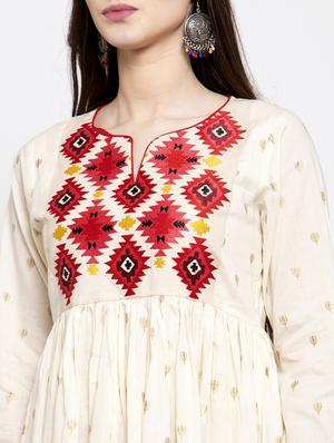 white cotton regular tunic - 17095467 - Standard Image - 6