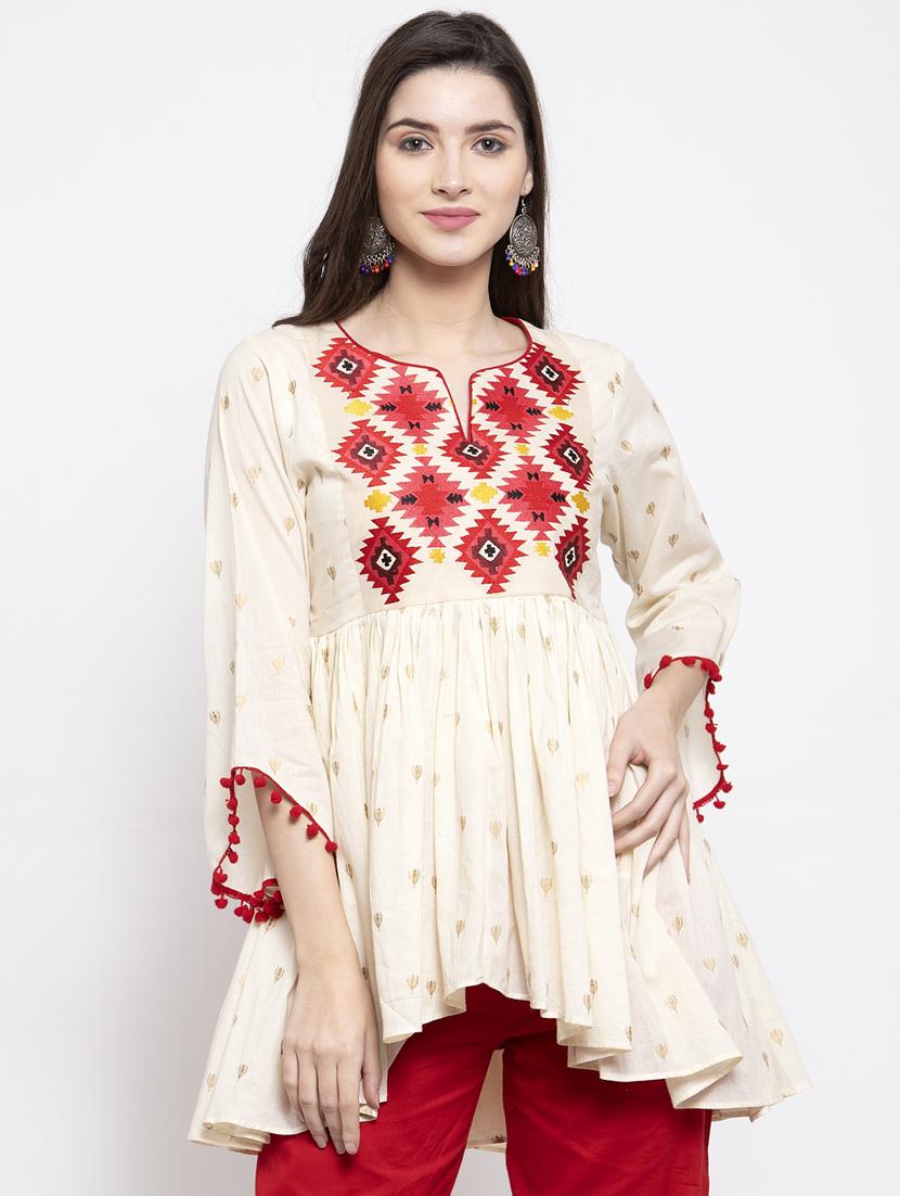 white cotton regular tunic - 17095467 - Zoom Image - 1