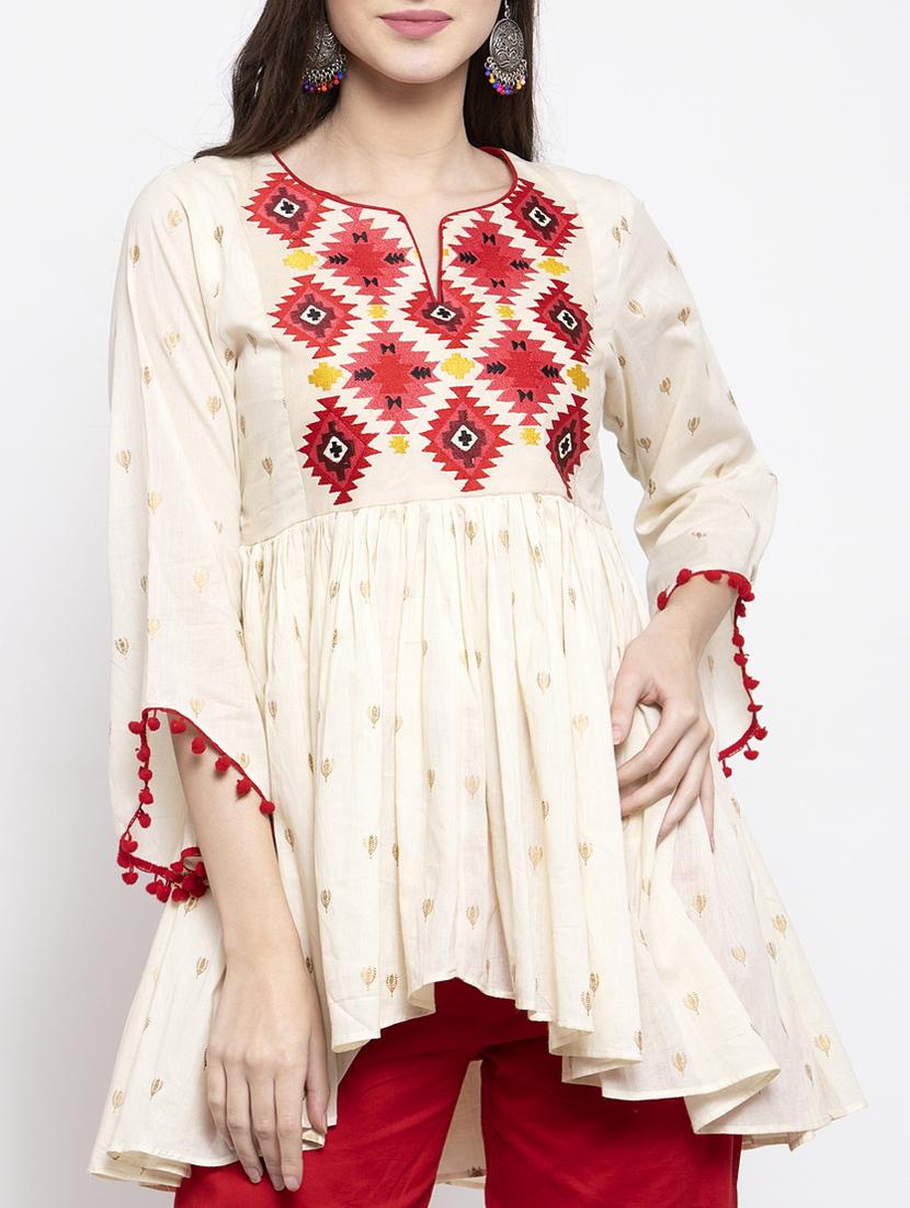 white cotton regular tunic - 17095467 - Zoom Image - 4