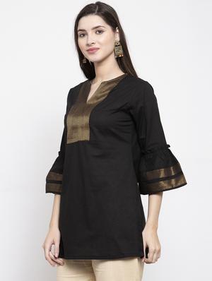 black cotton regular tunic - 17095468 - Standard Image - 2