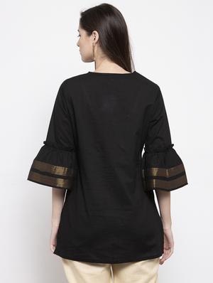 black cotton regular tunic - 17095468 - Standard Image - 3