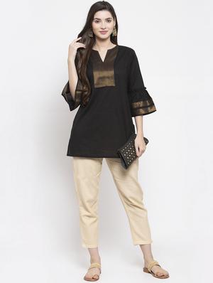 black cotton regular tunic - 17095468 - Standard Image - 5