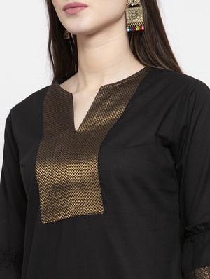 black cotton regular tunic - 17095468 - Standard Image - 6