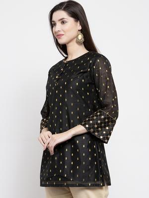black pure silk regular tunic - 17095469 - Standard Image - 2